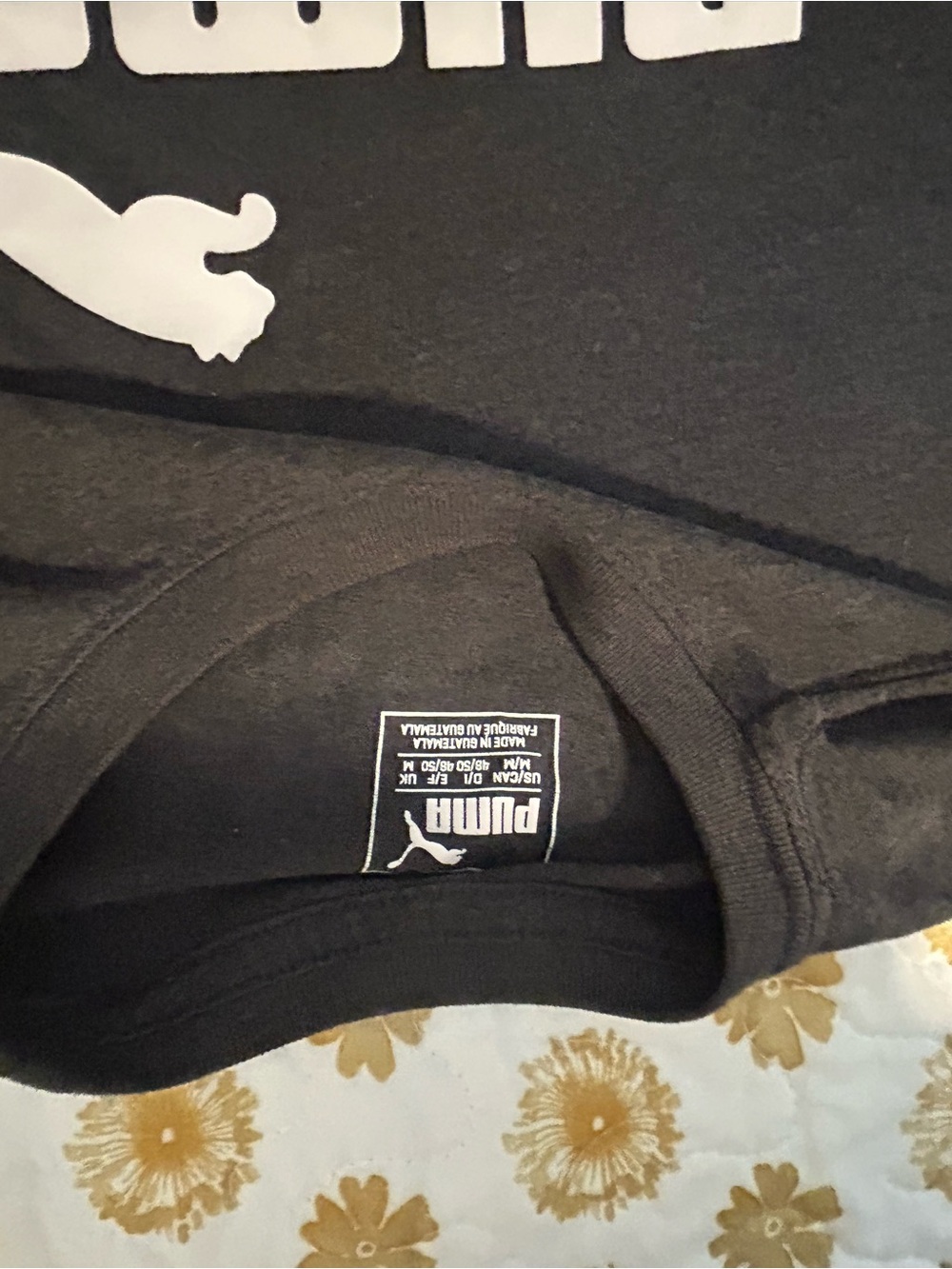 Puma Black Crewneck Sweatshirt with White Logo